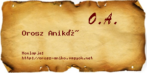 Orosz Anikó névjegykártya